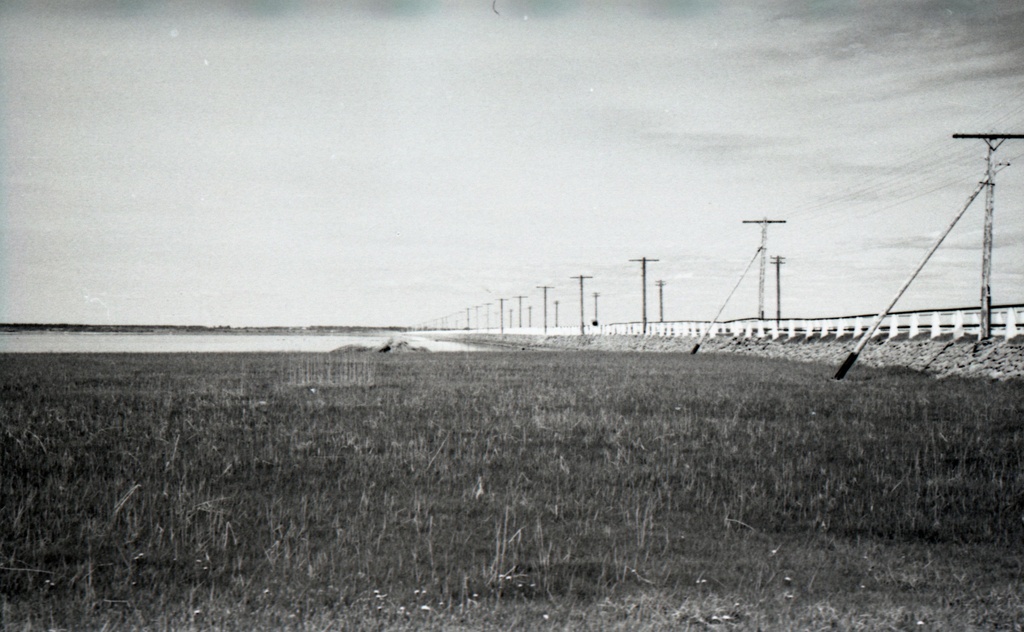 Väikese väina tamm: üldvaade Saaremaa poolt