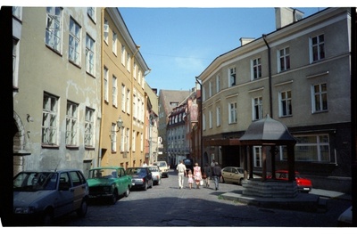 Railway at the corner of Railway and Dunkri Street in the Old Town of Tallinn  similar photo