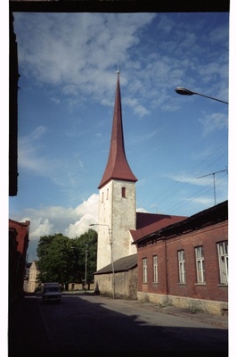 View of the Rakvere Trinity Church and the teacher's house on Pikal Street  similar photo