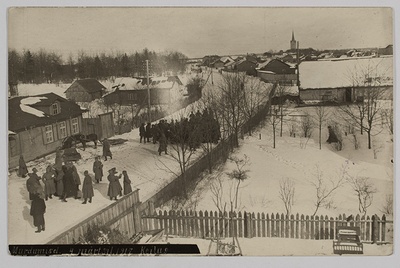 Burning the images of the Russian Emperor in front of Keila municipality 4.III 1917  duplicate photo