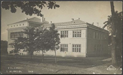 Postcard, Viljandi, Valuojakool (Viljandi I Algkoolina)  duplicate photo