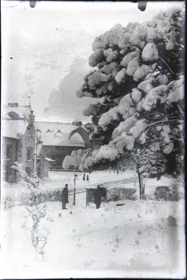 Winter view from Viruvärava Mountain Park to the New Market and Drama Theatre.  duplicate photo