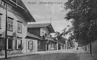 German Handicrafts Society (Handwerker-Verein): building on Tiigi Street.  Tartu, 1900-1910.  duplicate photo