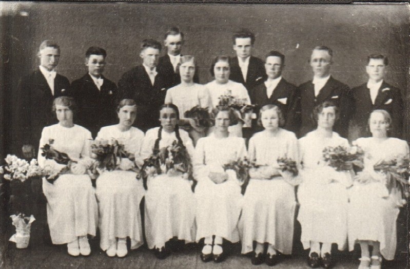 klaasnegatiiv, Paide-Anna koguduse leerilapsed 1937.a.