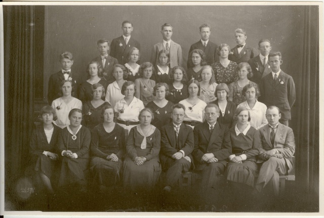 klaasnegatiiv, Paide Ühisgümnaasiumi lõpugrupp  1932.a.