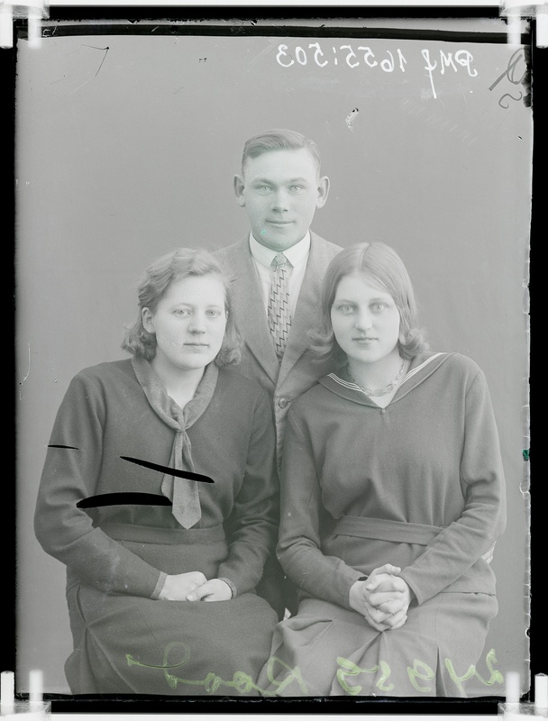 klaasnegatiiv, Rood, perekonnapilt, Paide 1930-ndad a.