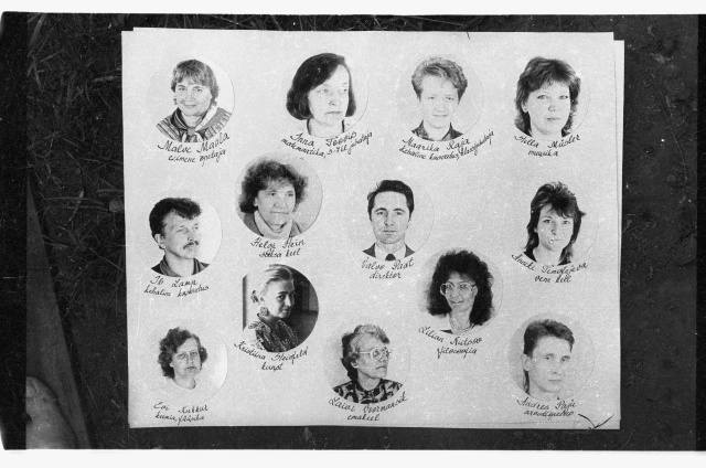 Plakat Toila Keskkooli õpetajate näopiltidega