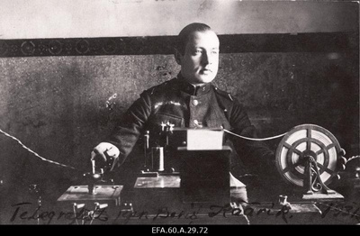 Sakala Üksik Jalaväepataljoni telegrafist kapral Boris Käärik.  duplicate photo