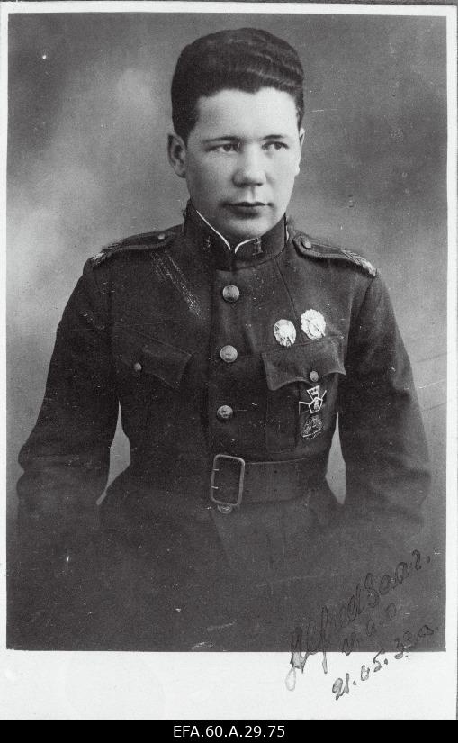 Sakala Üksik Jalaväepataljoni sideala vanemallohvitser Alfred Saar.