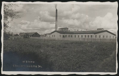 Postcard, Võhma Exporttapamaja, view of boiler house  duplicate photo