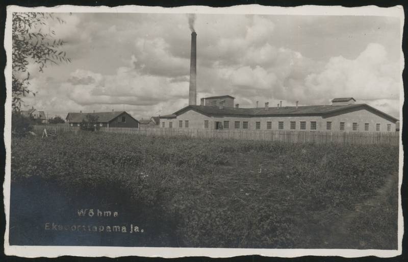 Postcard, Võhma Exporttapamaja, view of boiler house