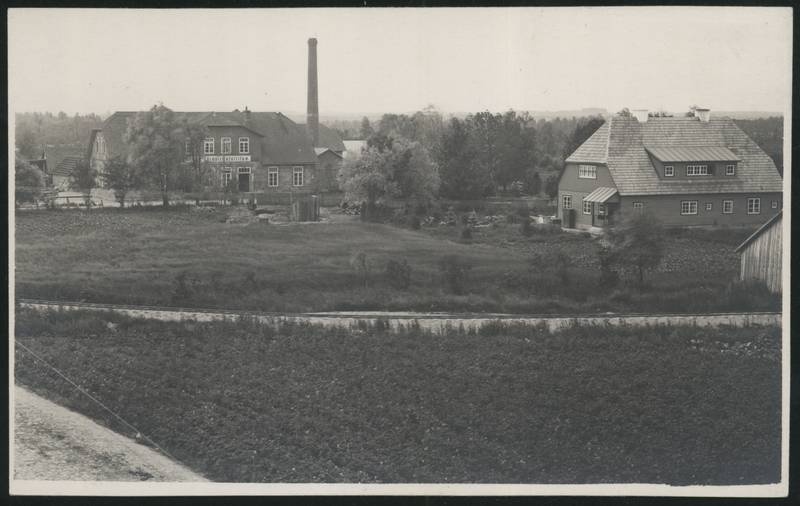 Postcard, Võhma, view of the joint milk service building