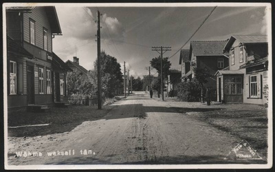 Postcard, Võhma, view along Vaksali Street  duplicate photo