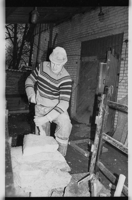 Eino Viilupi restaureerimistöökoda Kukrusel; kiviraidur  similar photo