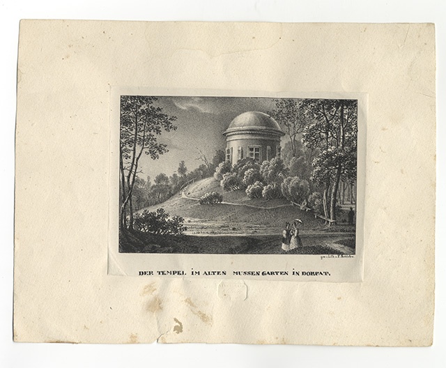 Slater; Friedrich, g. "The Temple in the Old Mussen Garden in Dorpat"