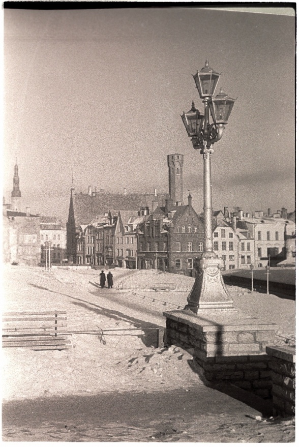 Tallinn, Harju tänava haljasala, taga Raekoda.