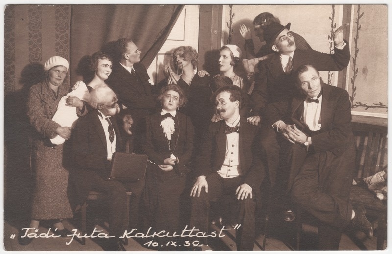 Nõmme VTÜ näiteringi tegelased näidendist Tädi Juta Kalkuttast