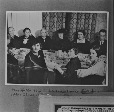 Aino Kalda 60 aasta juubeli koosviibimine Tartu Naisseltsis, 26.11.1938  duplicate photo