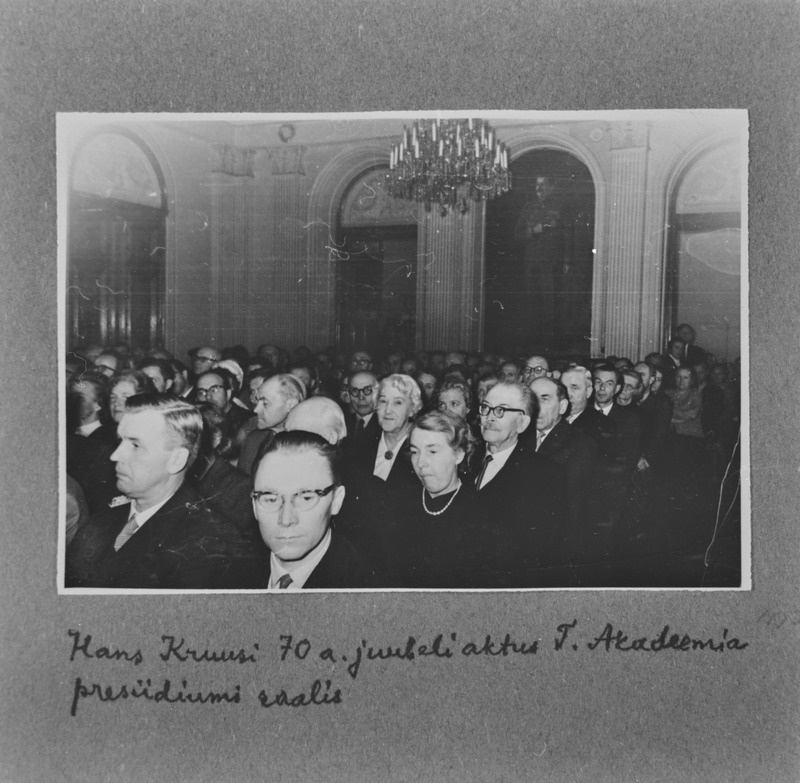 Hans Kruusi 70 aasta juubeliaktus Teaduste Akadeemia presiidiumi saalis