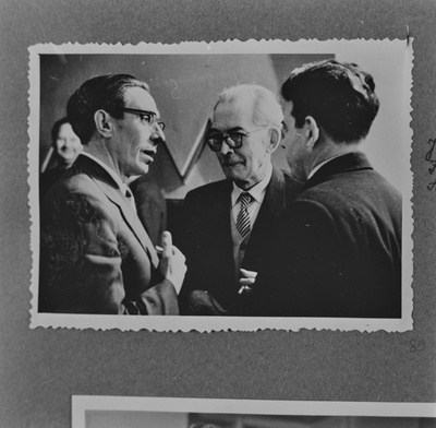 Kirjanike Liidu IV kongressi ajal. Juhan Smuul, Friedebert Tuglas, Aadu Hint  duplicate photo