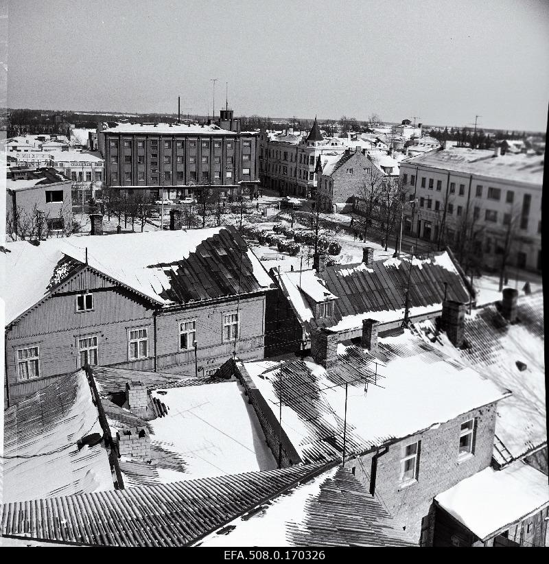 Vaade Viljandi kesklinnale tuletõrjehoone tornist.