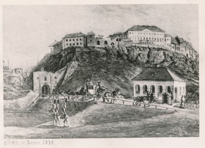 Foto. Tallinn. Vaade Toompea nõlvakule 1812. a. joonise järgi.  similar photo