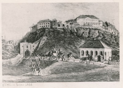 Foto. Tallinn. Vaade Toompea nõlvakule 1812. a. joonise järgi.  duplicate photo