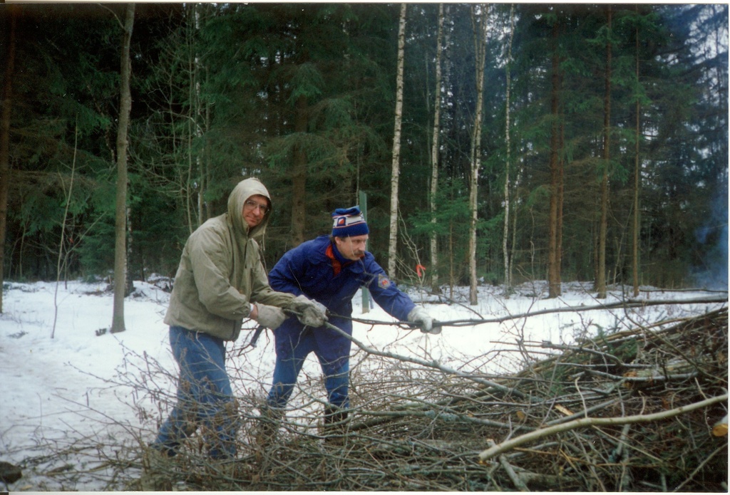 foto, talgupäev Vargamäel 1995.a.