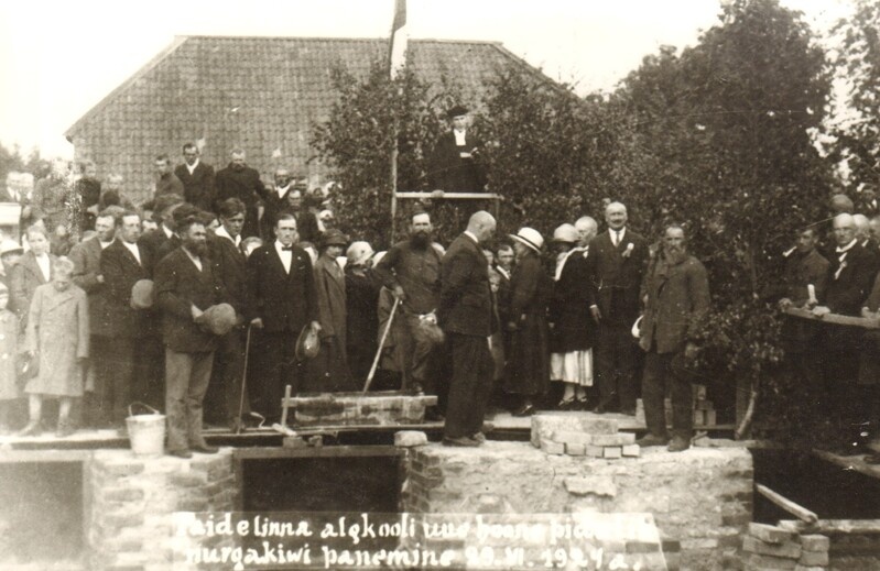 fotokoopia, Paide Linna Algkooli juurdeehituse nurgakivi panek 1924.a.