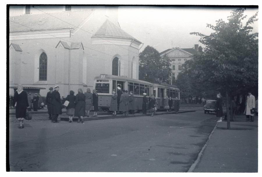 Tallinn, tram stop at the Winning Square.