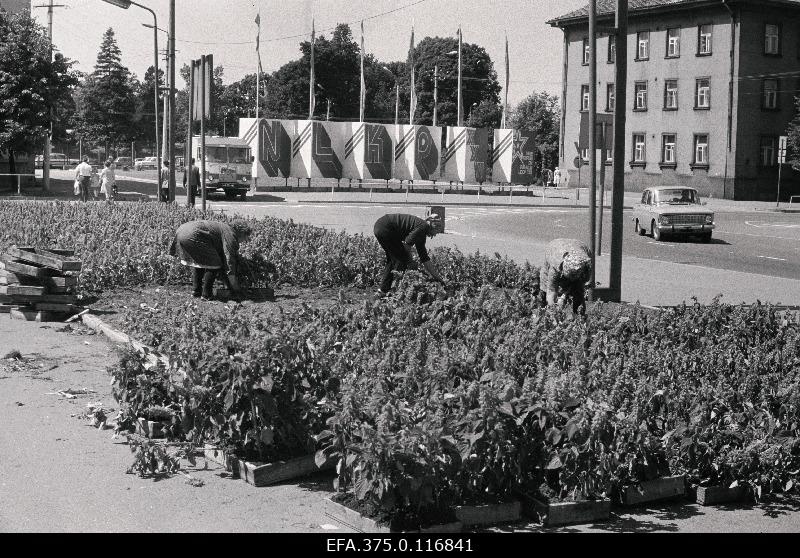 Vaade L.Koidula nim. Pärnu Draamateatri esisele väljakule.