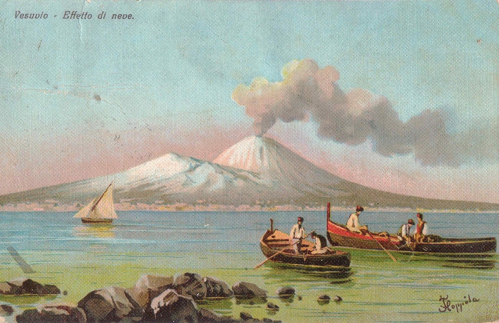 Piltpostkaart. Vesuuvi mägi Itaalias