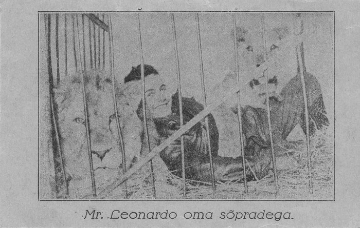 Lõvitaltsutaja Leo Uusõue oma sõpradega