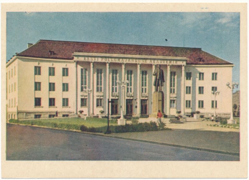 Postcard. Take the view. Estonian Academy of Agriculture. 1955.