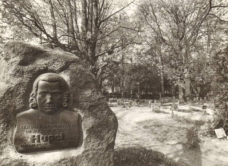 foto Reopalu kalmistu korrastamine muinsuskaitsepäeval 1988