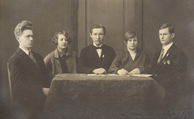 foto Paide ÜG Noorsoo Liidu näitetrupi juhatus 1927-28  duplicate photo