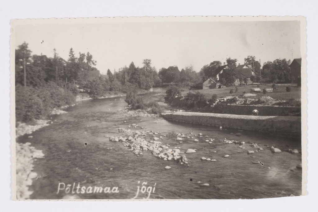 View of the River Põltsamaa from the Great Bridge in the 1950s.