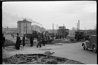 Construction of the coupling routes between Kopli and Narva mnt in Stalin Square  similar photo