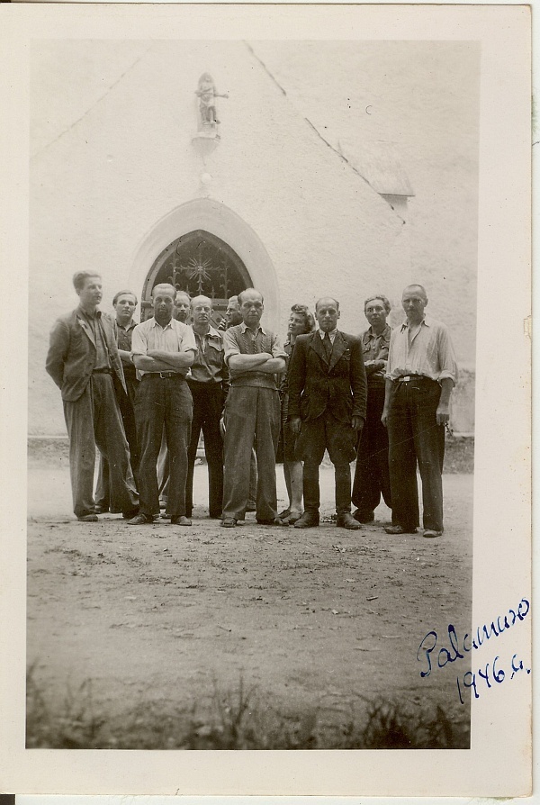 foto, Narva Teater Paides, etendus Põrgupõhja uus vanapagan ringreisil Palamusel 1946.a.