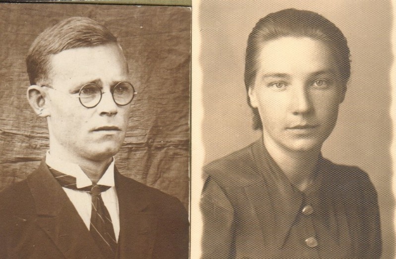 fotod Lahu algkool ja juhataja Jaak Ilomets, õpetaja Meeta Pärnamägi 1940