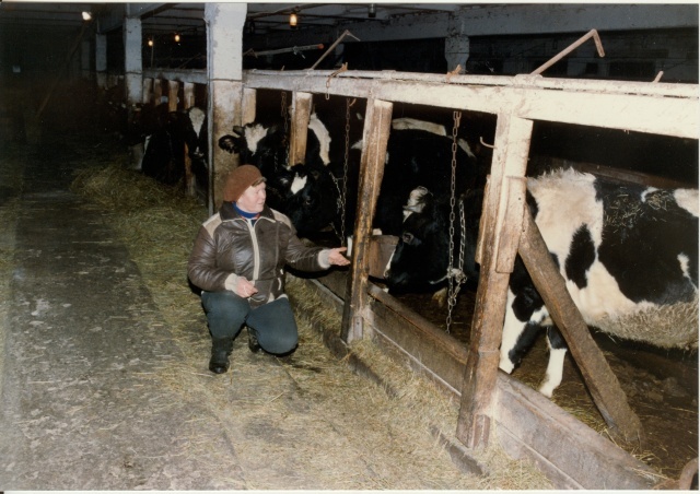 värvifoto taluperenaine Hille Põder laudas Imavere 1995