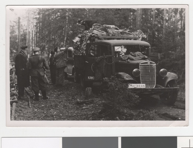 Küttepuude varumisel Raplamaal - puude laadimine autole.