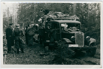 Küttepuude varumisel Raplamaal - puude laadimine autole.  duplicate photo