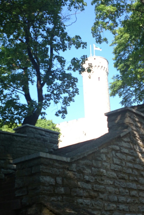 Tallinn, Pikk Hermann, esiplaanil trepp Hirvepargis. rephoto