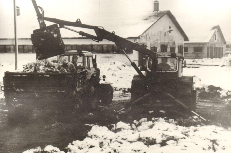 foto, sõnnikuvedu Alliku sovhoosis 1986.a.