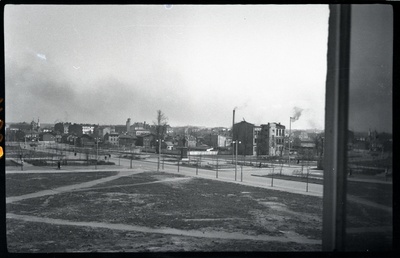 View of Lenini hall (Rävala puiesteele) from the window of the office of the museum.  duplicate photo