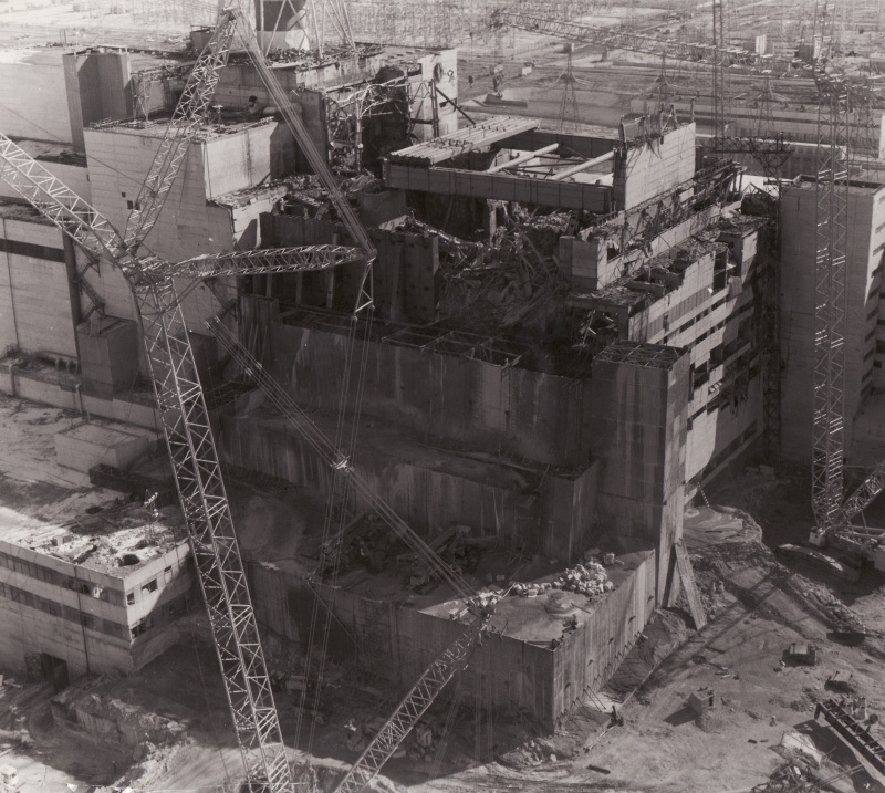 Varemetes Tšernobõli (Tšornobili) tuumaelektrijaama korpus