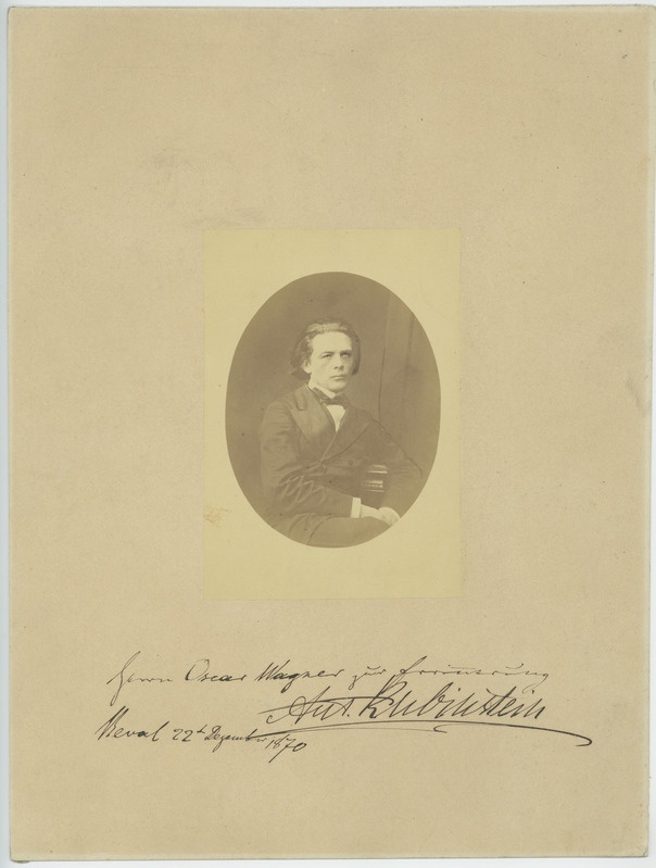 Helilooja Ant. Rubinstein portree pühendusega