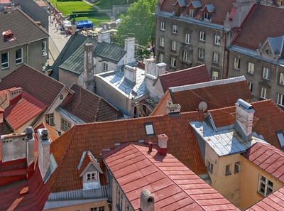 Tallinn, vaade vanalinna katustele. rephoto