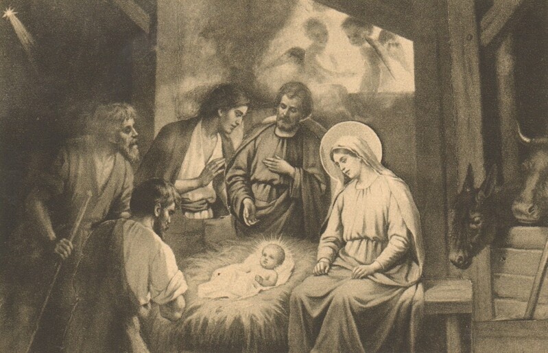 postkaart, Jeesus lapsuke sõimes